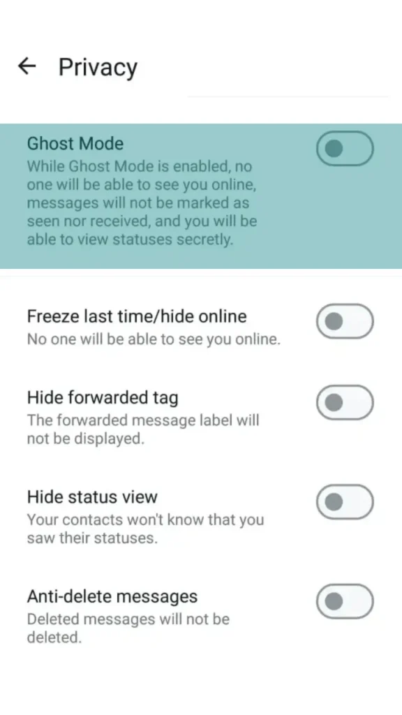 GB WhatsApp Ghost Mode